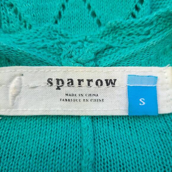 Anthropologie Sparrow Teal Blue Knit Scoop Neck Sweater Lightweight Size Small - Picture 7 of 9